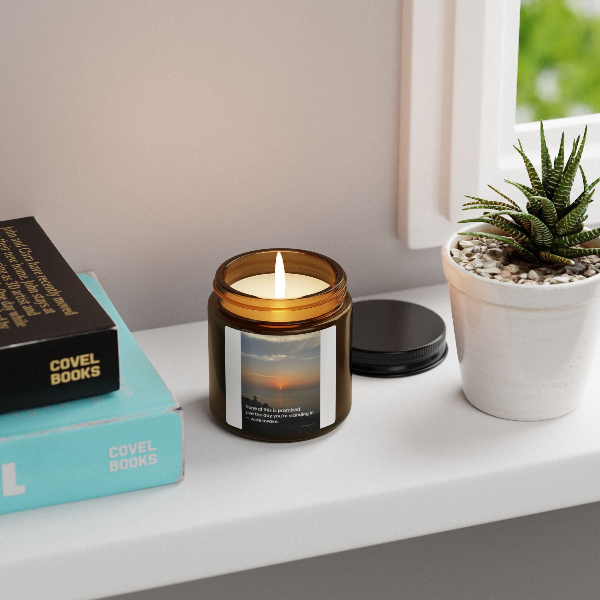 Scented Soy Candle (Multi-Size, Amber Jar)
