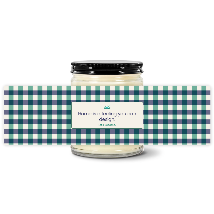 Turquoise Horizon — Gingham · Cream · Soy Candle