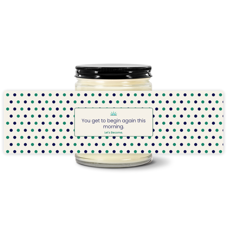 Turquoise Horizon — Polka Dot · Cream · Soy Candle