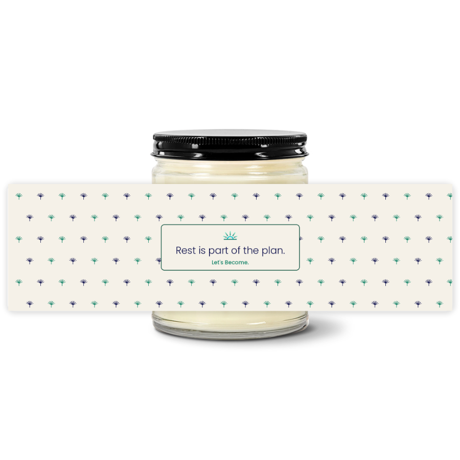 Turquoise Horizon — Palm Tree · Cream · Soy Candle