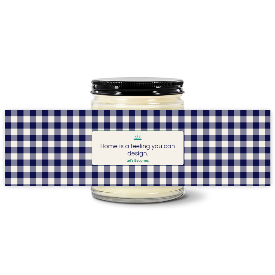 Turquoise Horizon — Gingham · Navy · Soy Candle