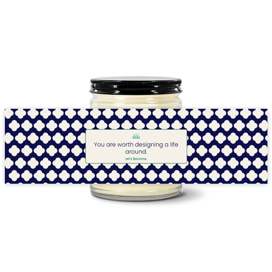 Turquoise Horizon — Quatrefoil · Navy · Soy Candle