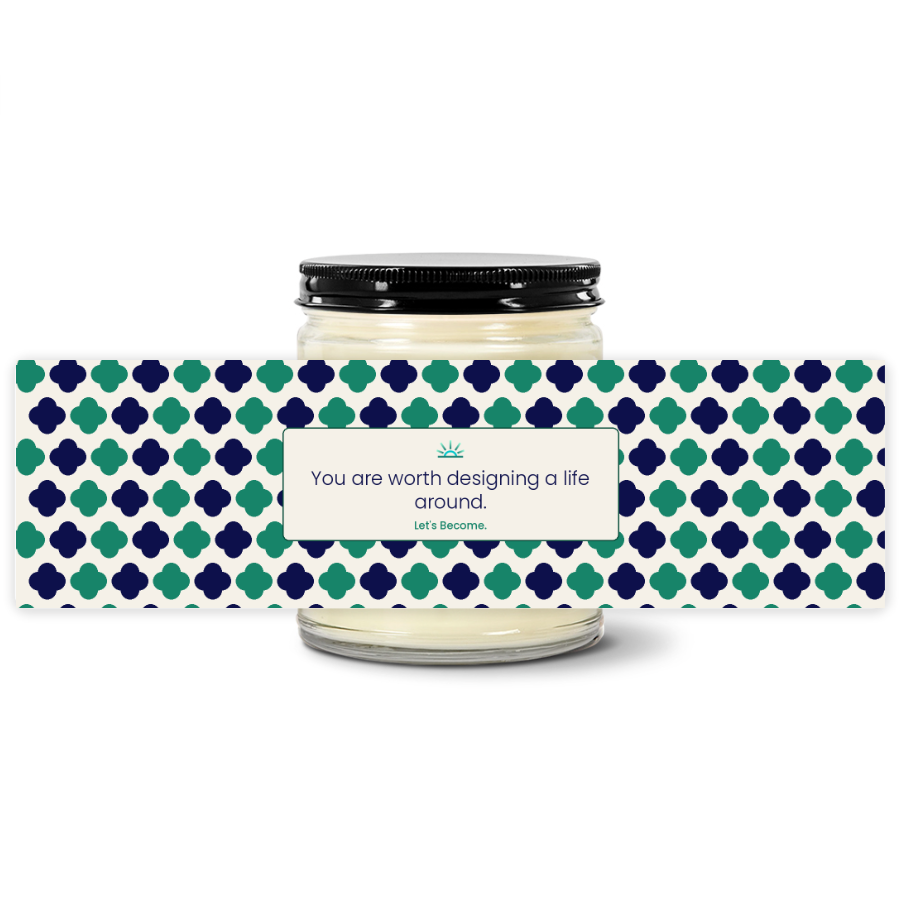 Turquoise Horizon — Quatrefoil · Cream · Soy Candle