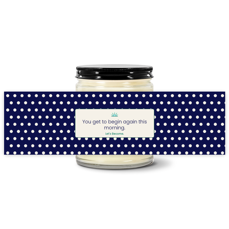 Turquoise Horizon — Polka Dot · Navy · Soy Candle