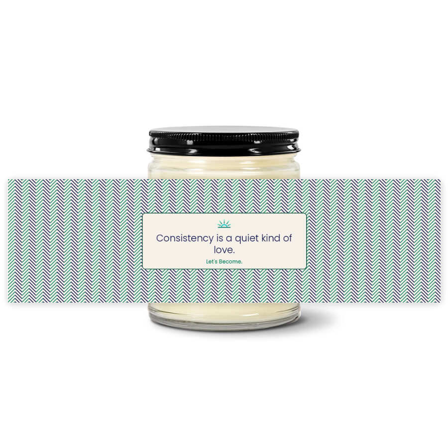 Turquoise Horizon — Herringbone · Cream · Soy Candle
